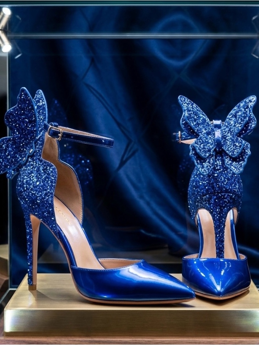 Sparkling Midnight Blue Stiletto Heels